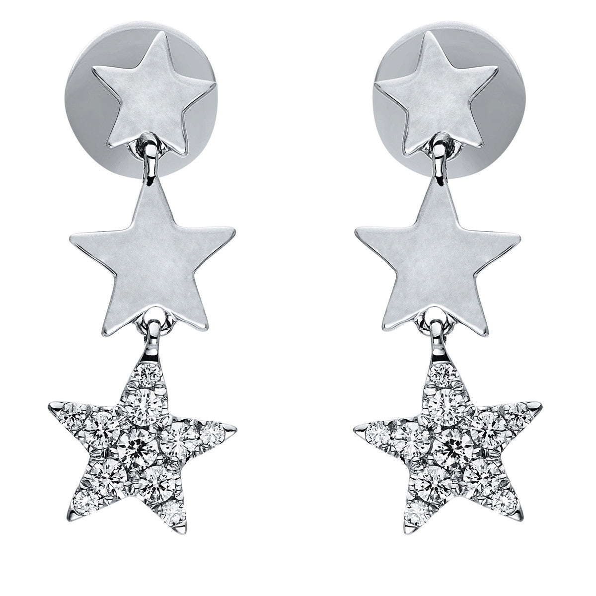 diamond full cut modern woman studs in white gold