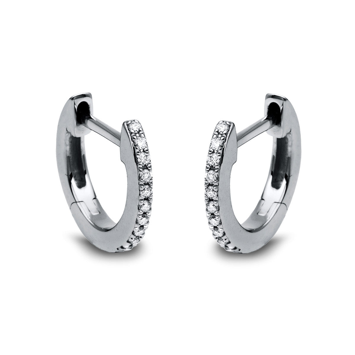 diamond full cut modern woman hoops & huggies in white gold
