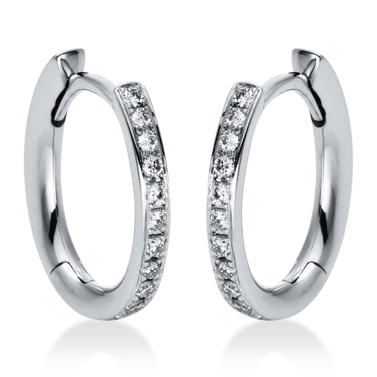 diamond full cut multi-stone hoops & huggies in white gold