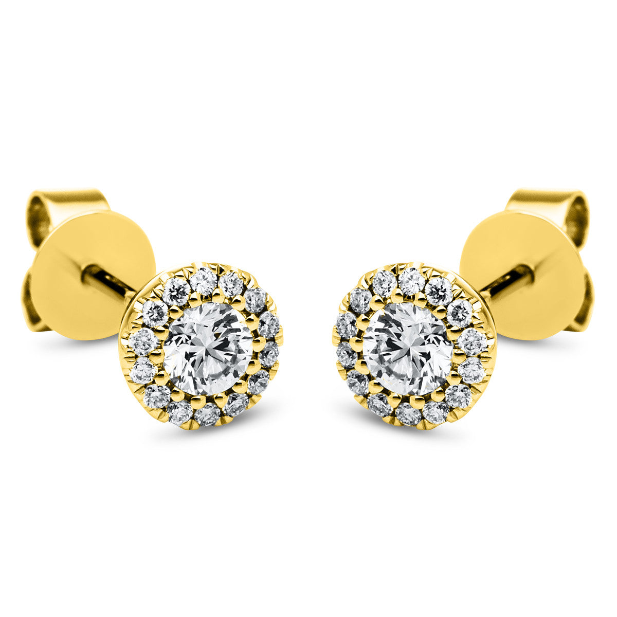 diamond full cut illusion classic studs in yellow gold