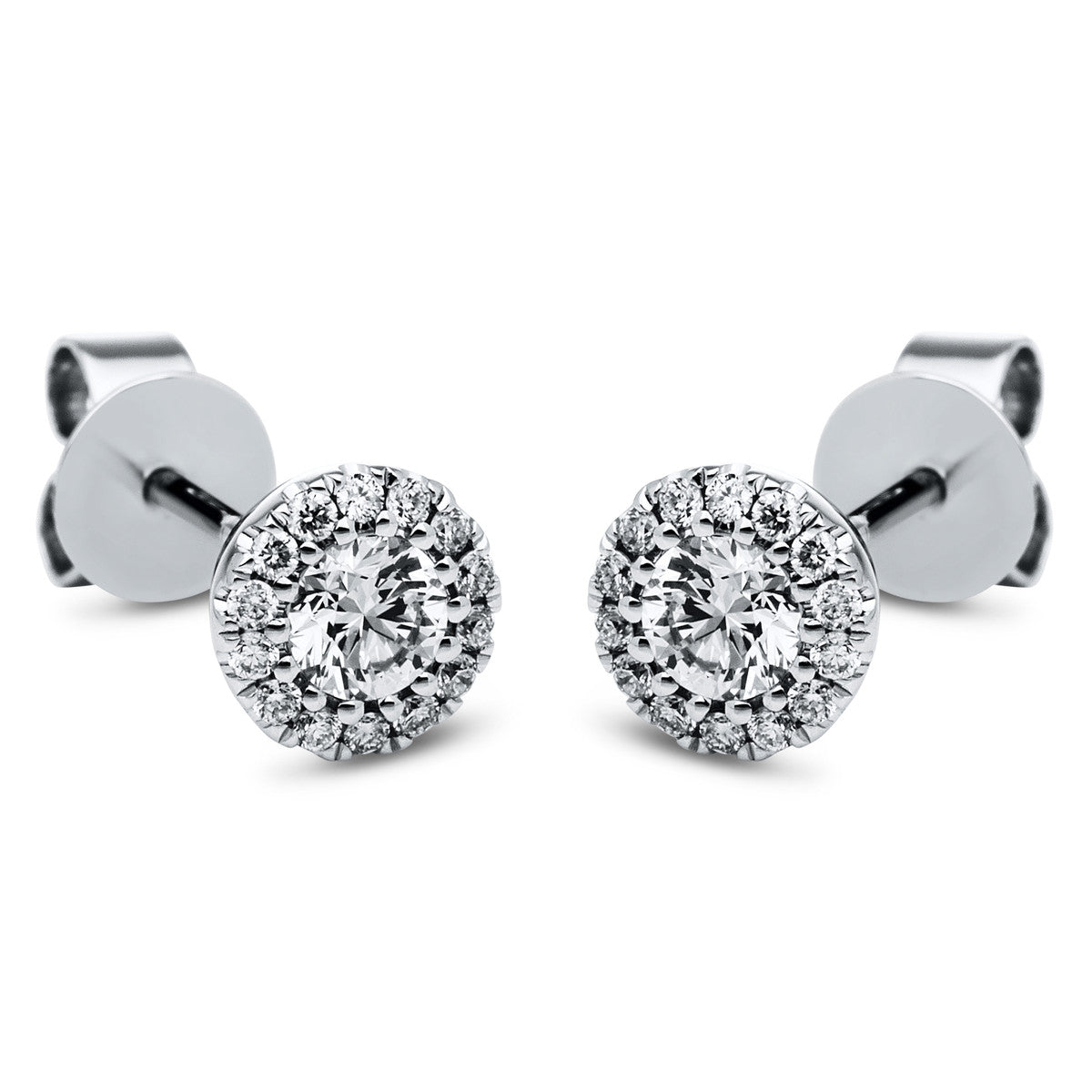 diamond full cut illusion classic studs in white gold