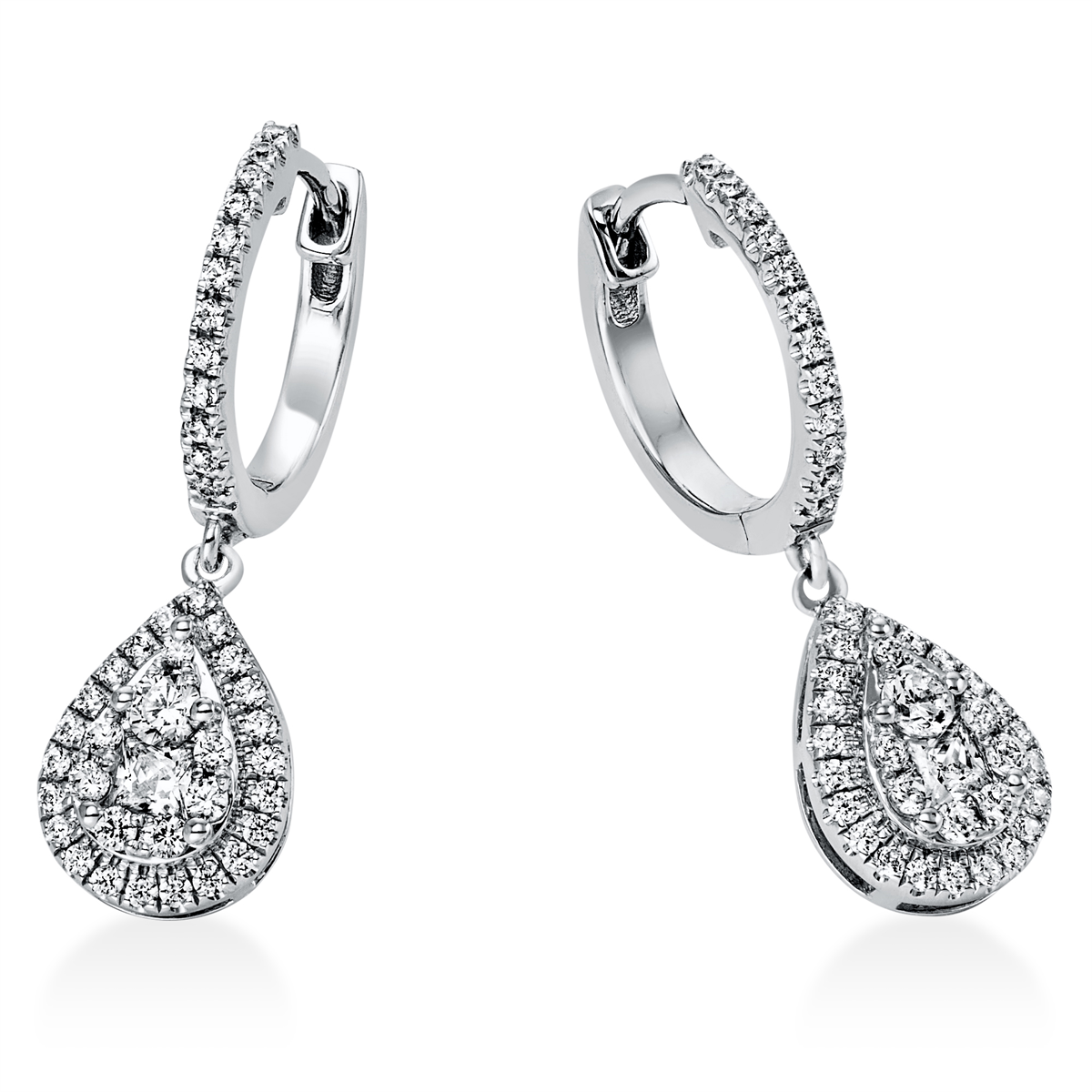 diamond full cut illusion classic earrings in platinum