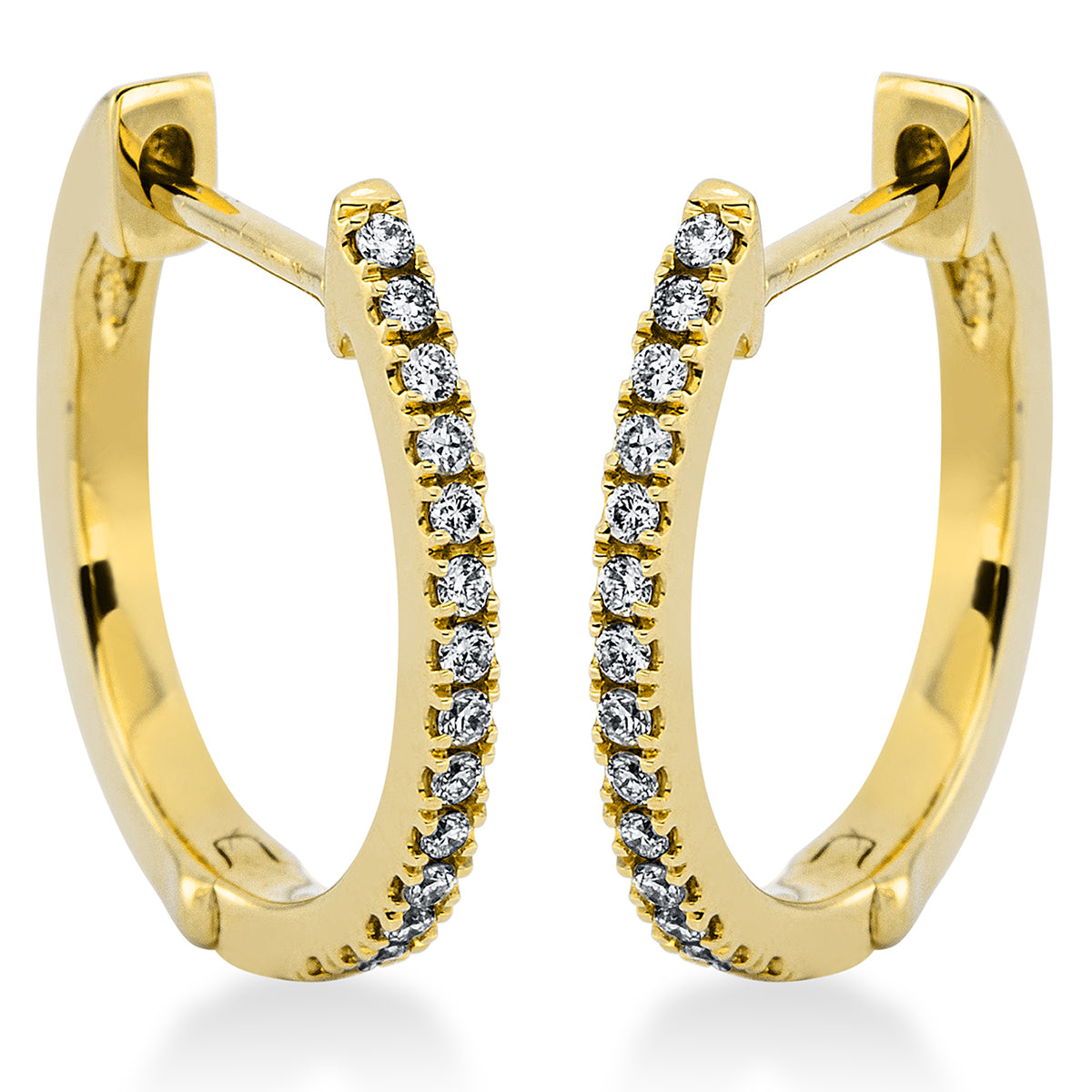 diamond full cut modern woman hoops & huggies in yellow gold