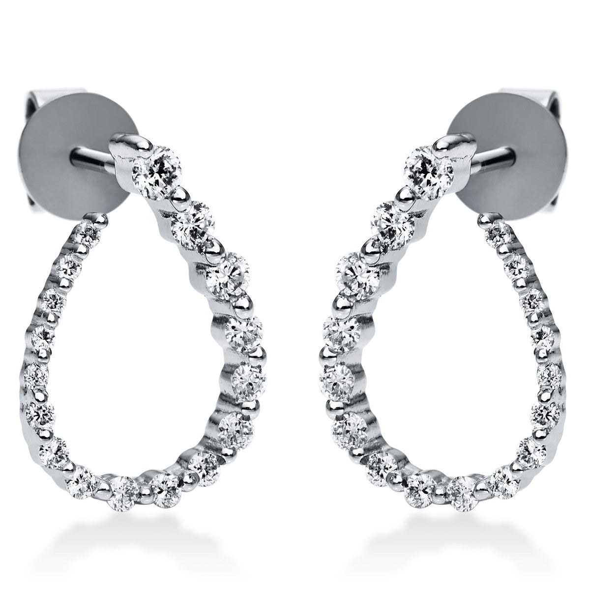 diamond full cut modern woman studs in white gold
