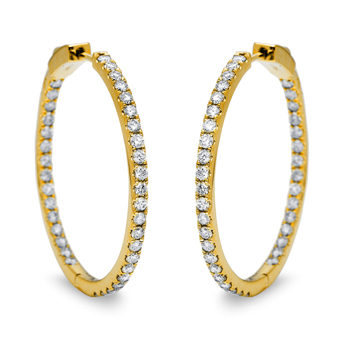 diamond full cut exclusive hoops & huggies in yellow gold