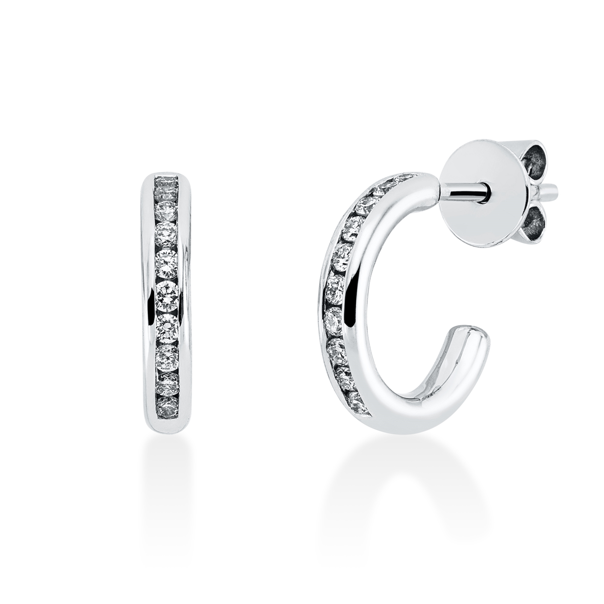 diamond full cut modern woman studs in white gold