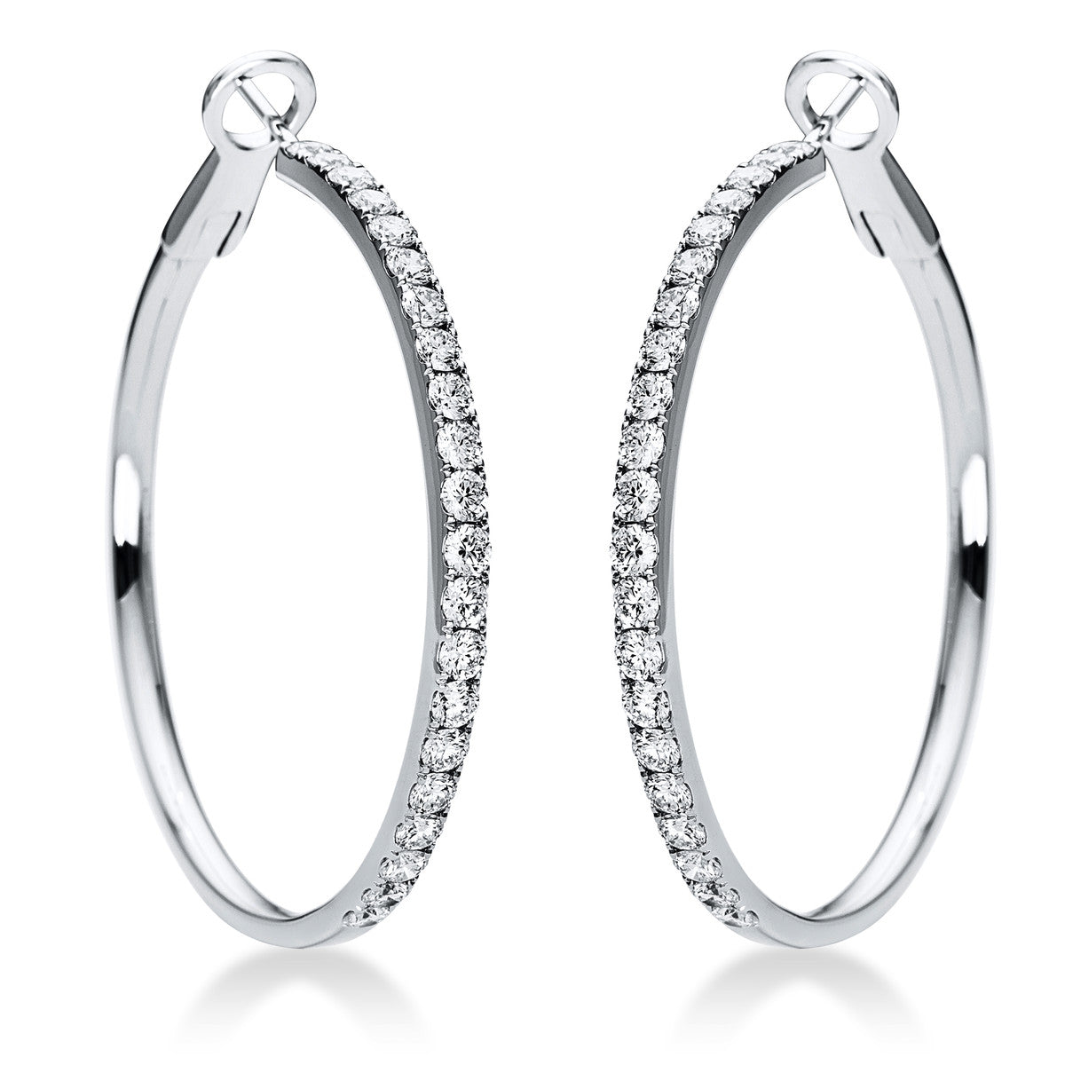 diamond full cut exclusive hoops & huggies in white gold