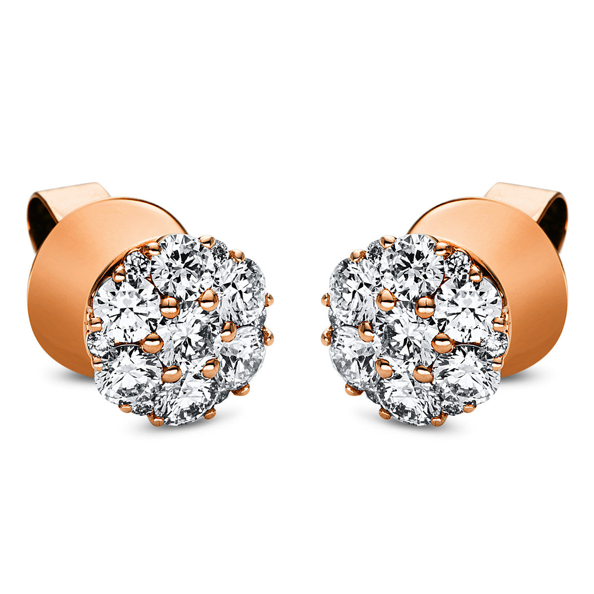 diamond full cut illusion classic studs in red gold