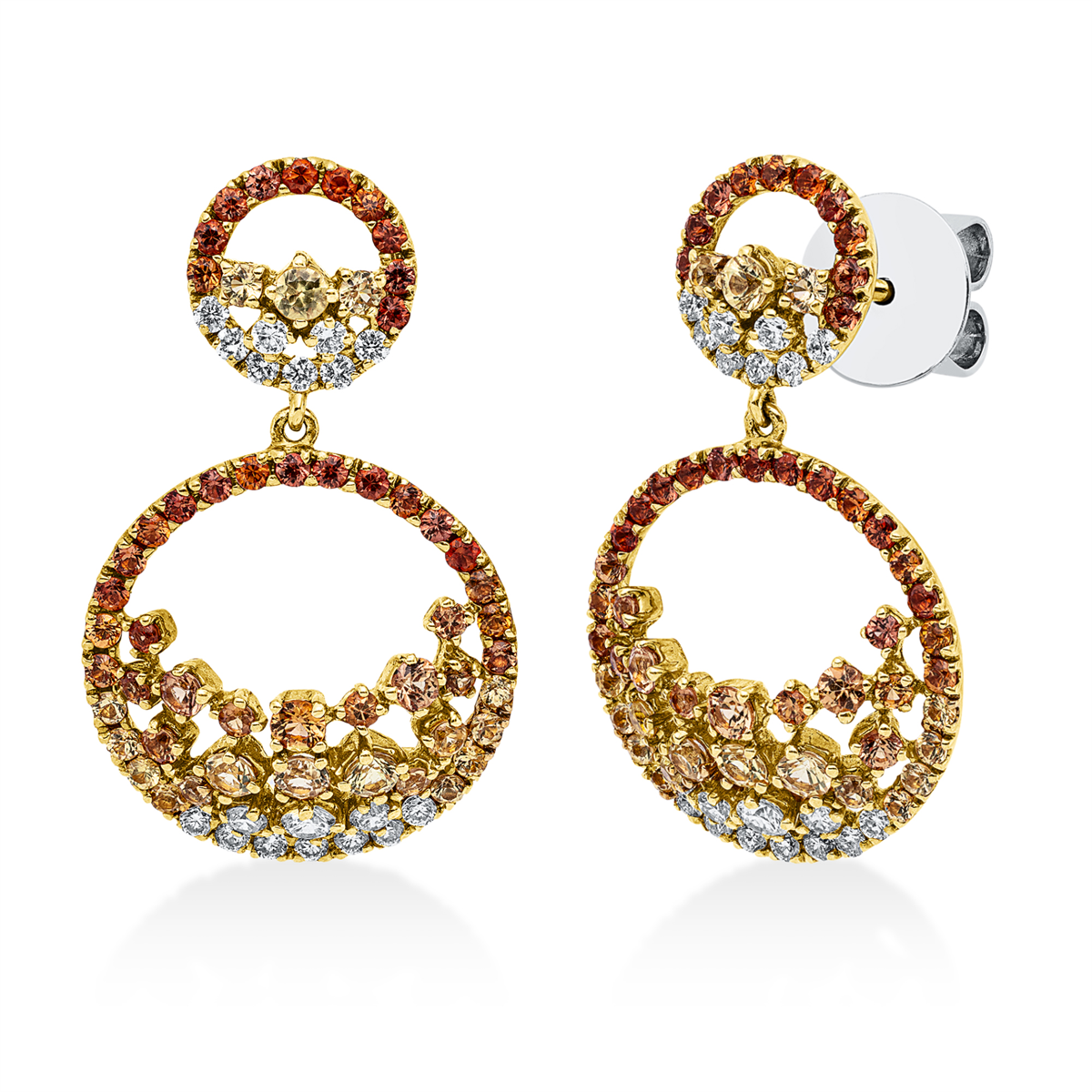 colored stone classic earrings - 2J086