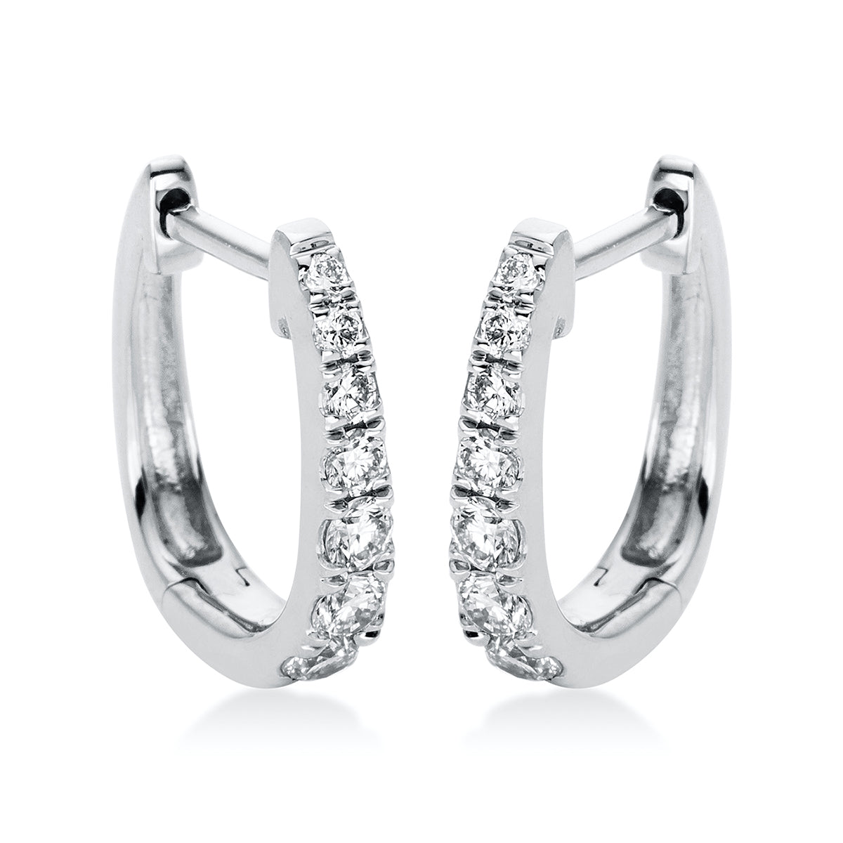 diamond full cut multi-stone hoops & huggies in white gold