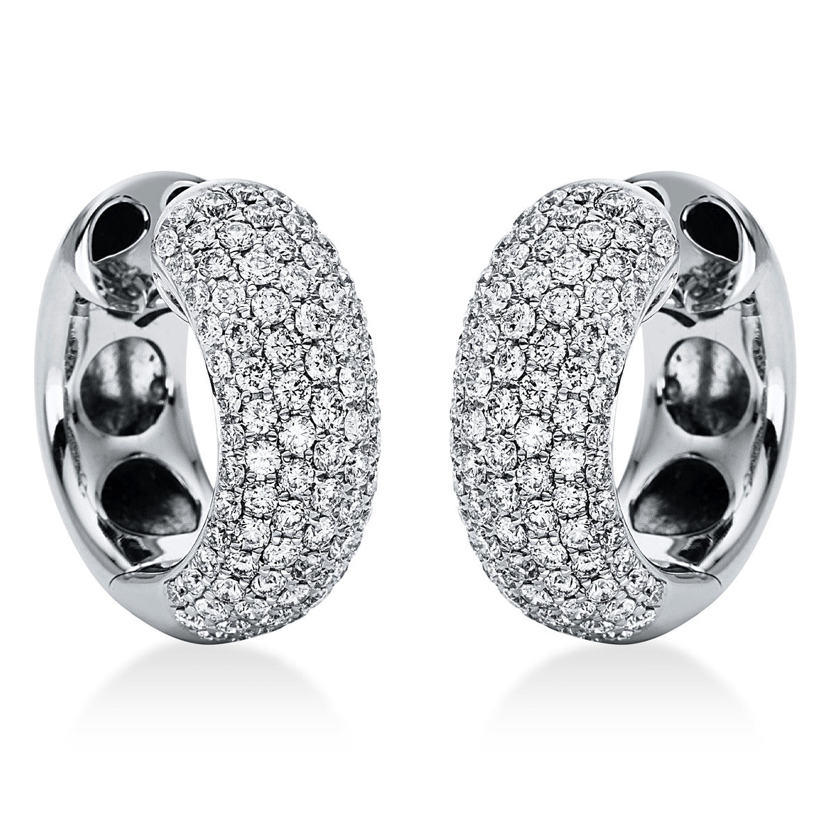 diamond full cut pavé hoops & huggies in white gold