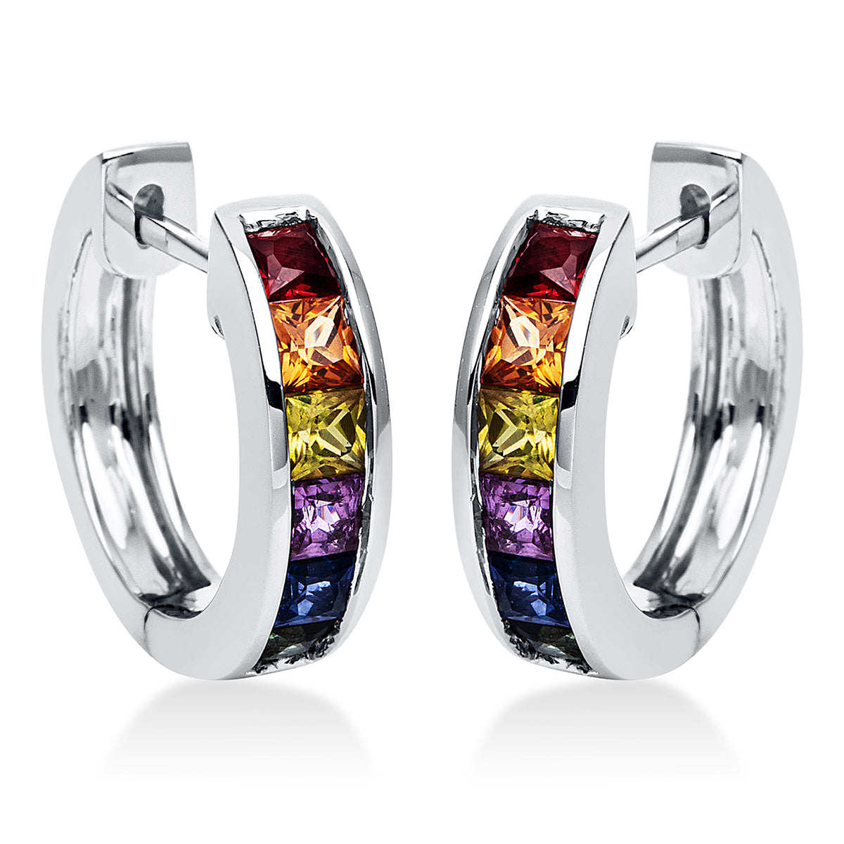 Regenboog- en veelkleurige oorbellen en huggies - 2J586