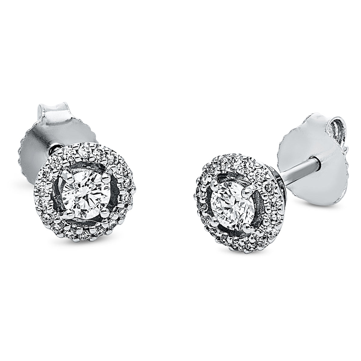 solitaire with accent stones studs - 2J774