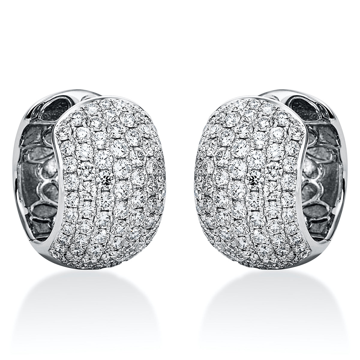 diamond full cut pavé hoops & huggies in white gold