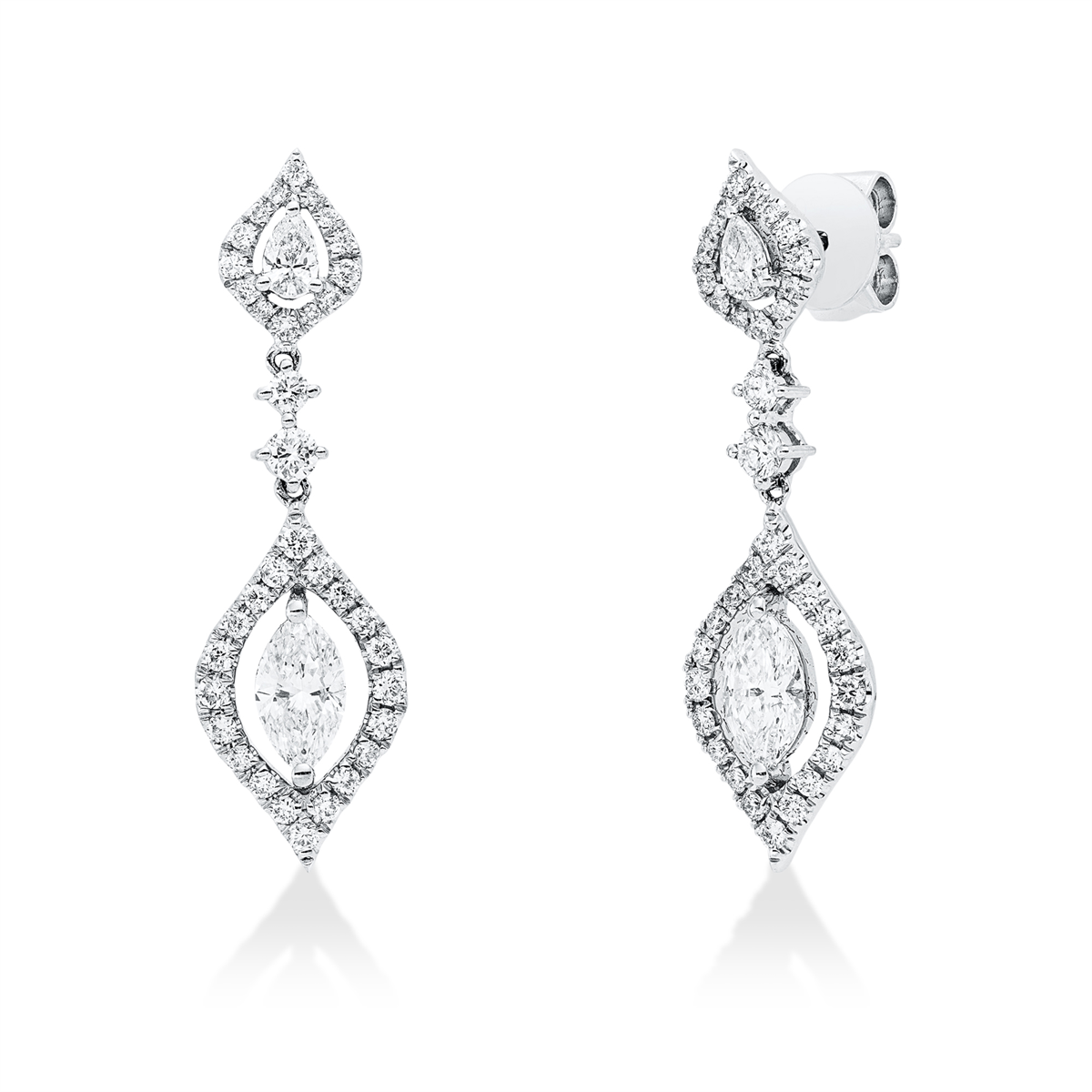 diamond full cut exclusive earrings in white gold