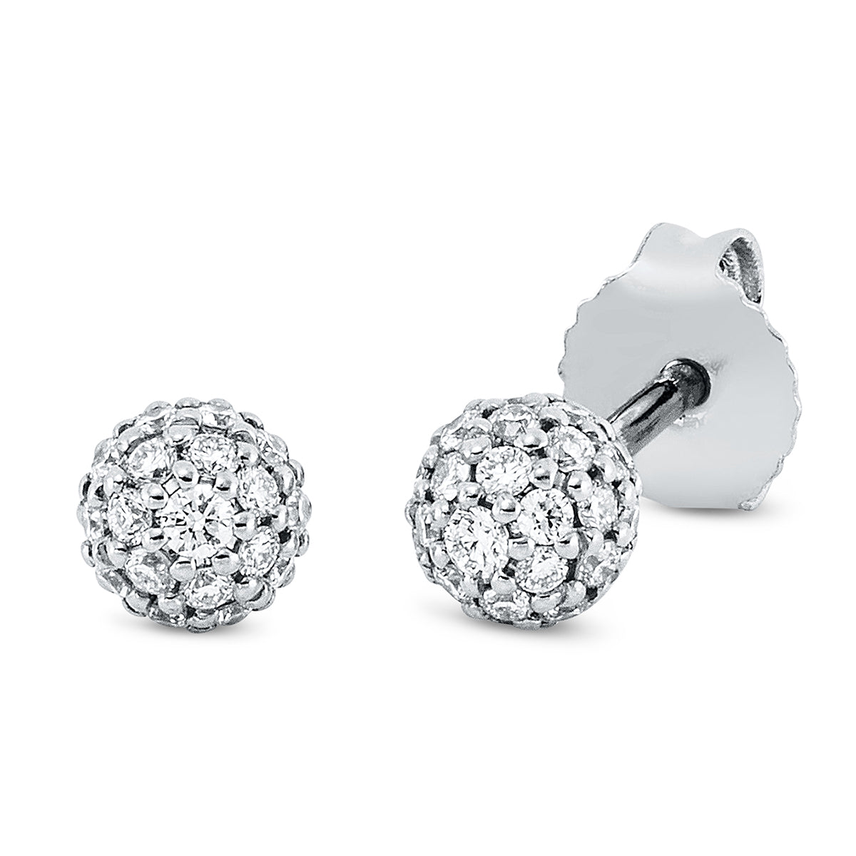 diamond full cut pavé studs in white gold