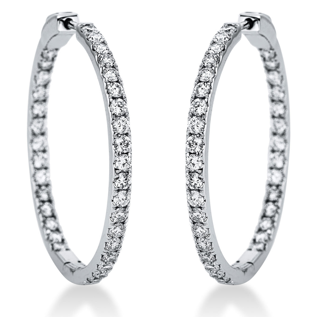 diamond full cut exclusive hoops & huggies in white gold