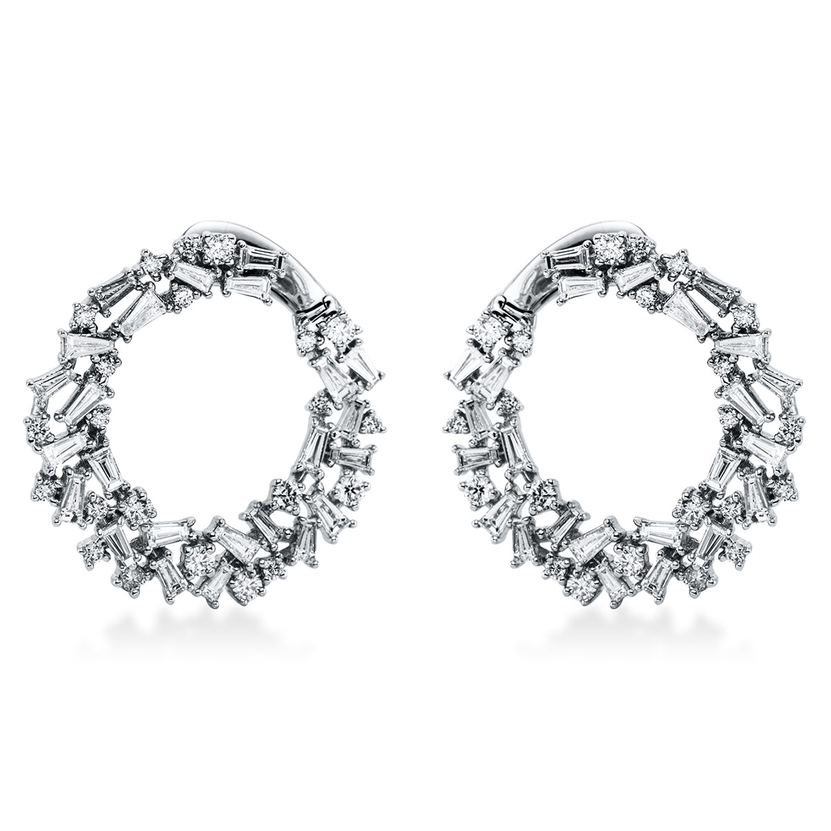 taper exclusive hoops & huggies in white gold
