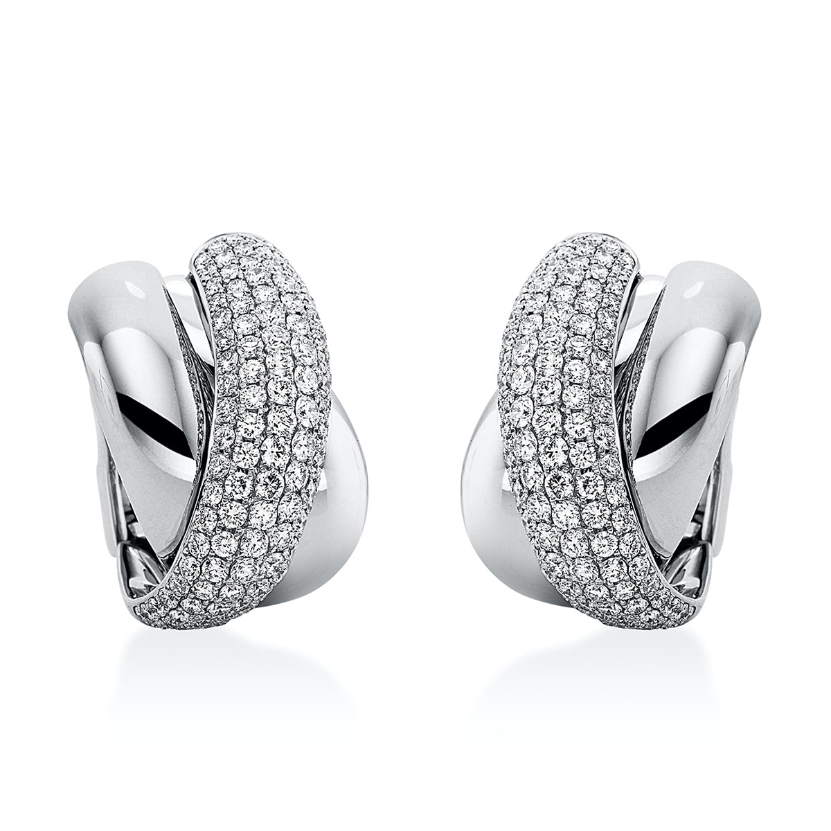 diamond full cut pavé hoops & huggies in white gold