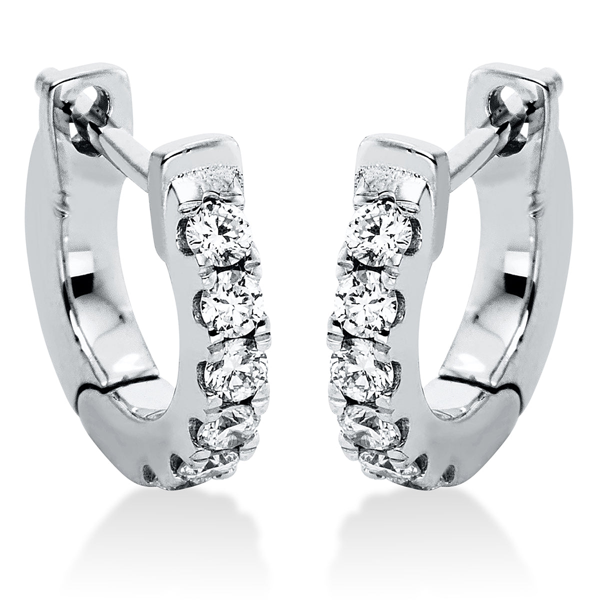 diamond full cut modern woman hoops & huggies in white gold