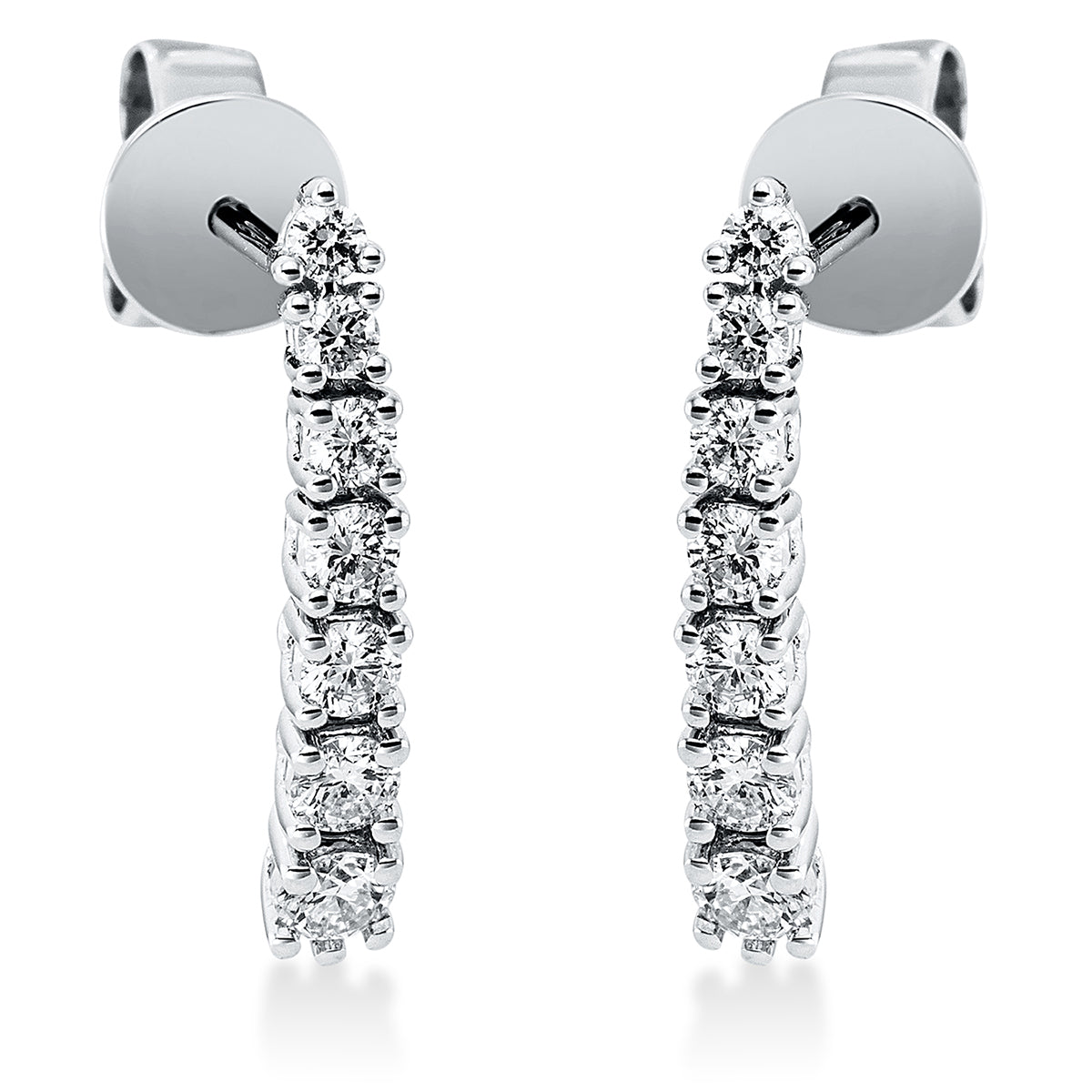 diamond full cut multi-stone earrings in white gold