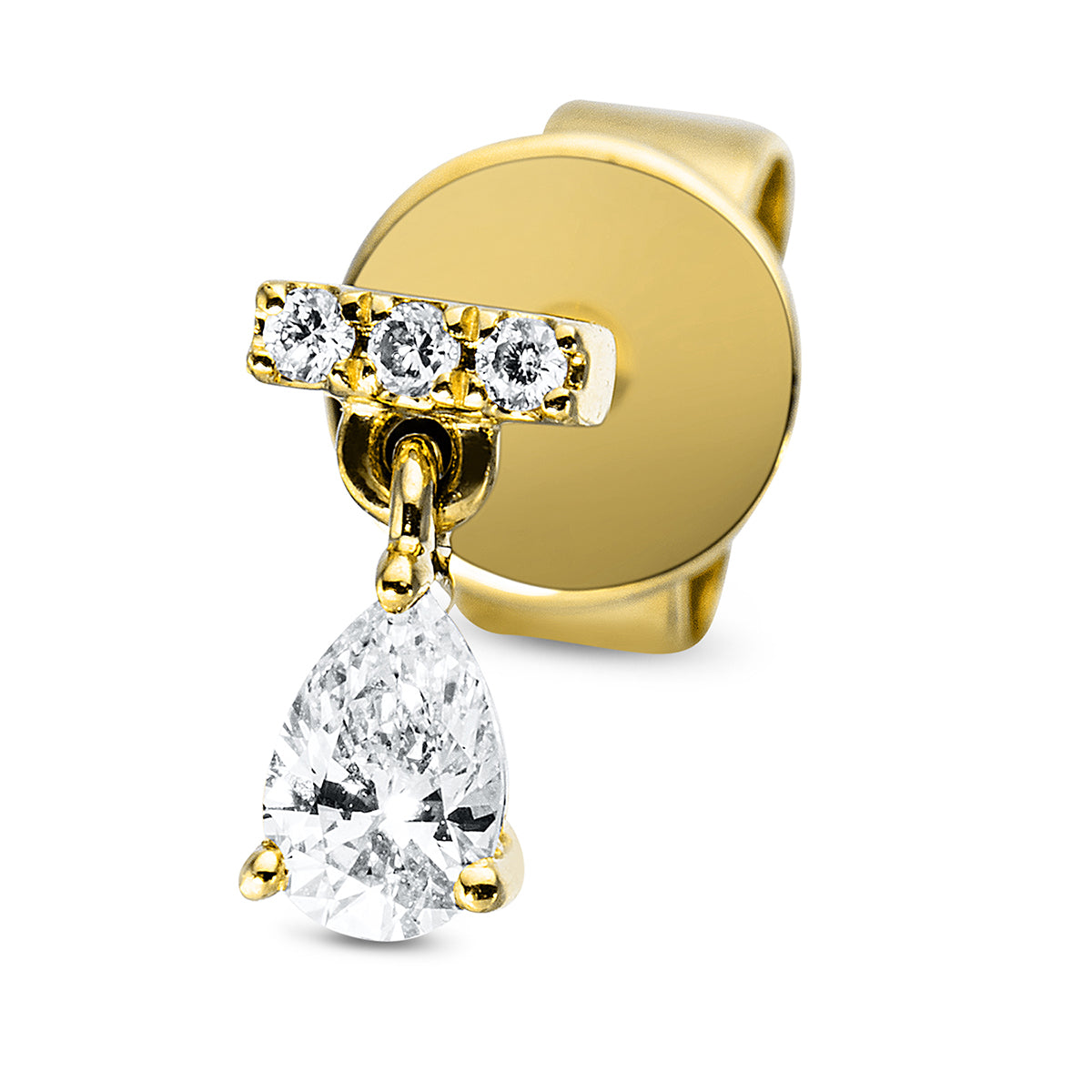 diamond full cut modern woman studs in yellow gold