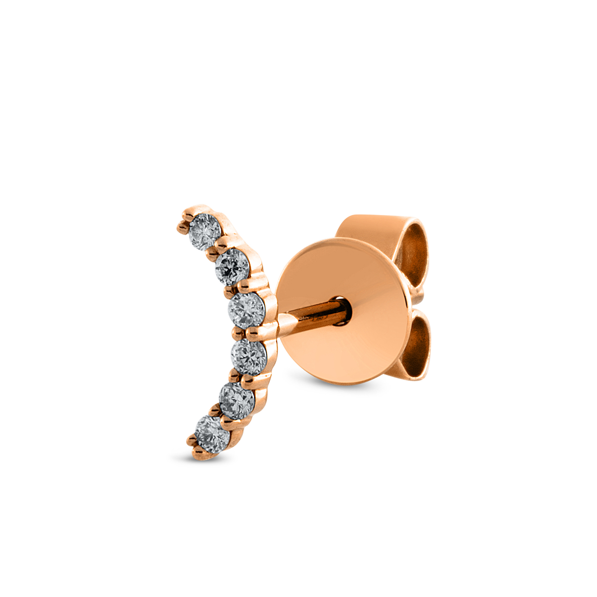 diamond full cut modern woman studs in red gold