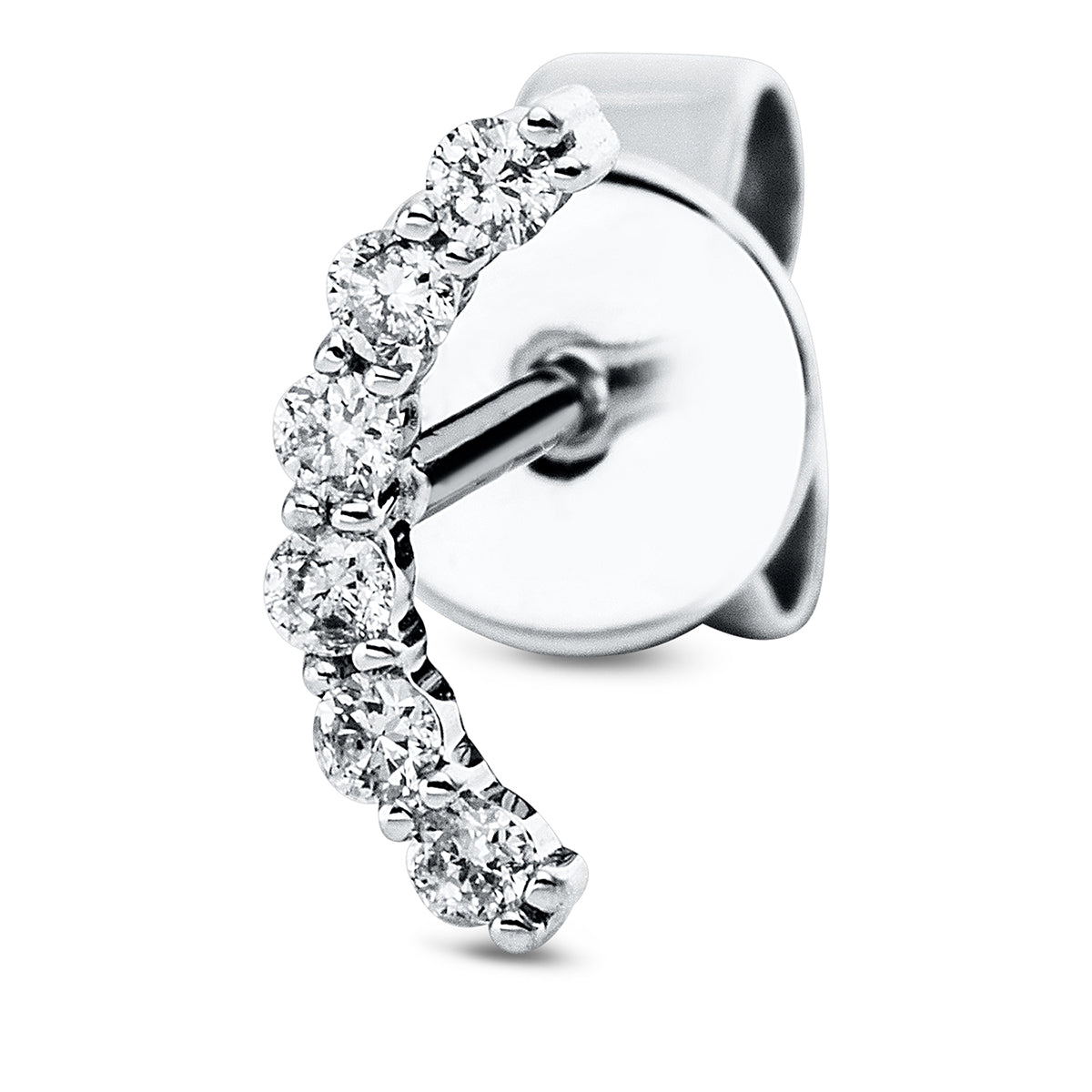 diamond full cut modern woman studs in white gold