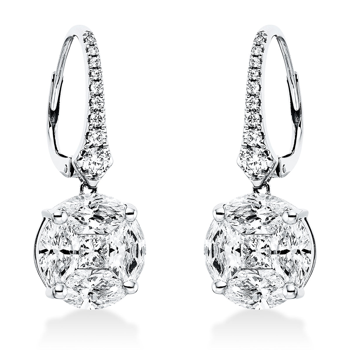 baguette illusion earrings - 2M249