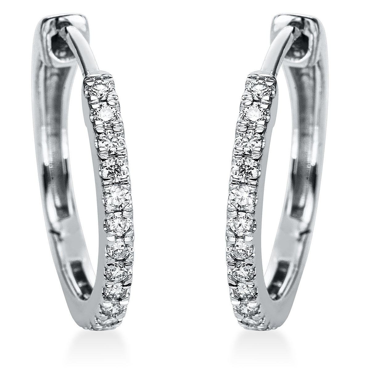 diamond full cut modern woman hoops & huggies in white gold