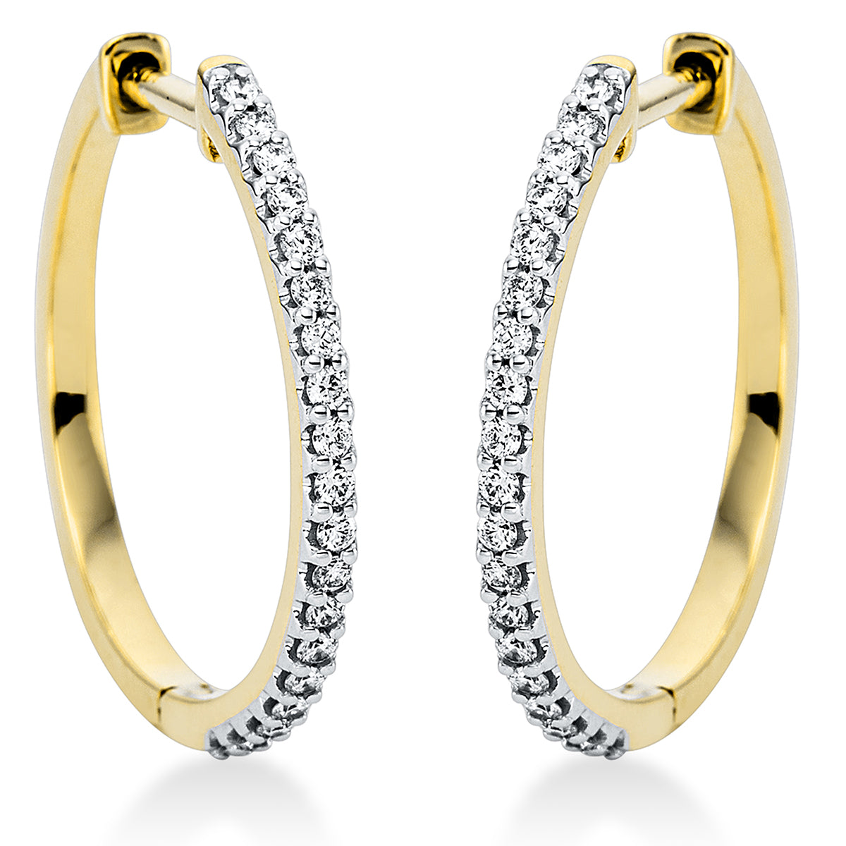 diamond full cut modern woman hoops & huggies in yellow gold