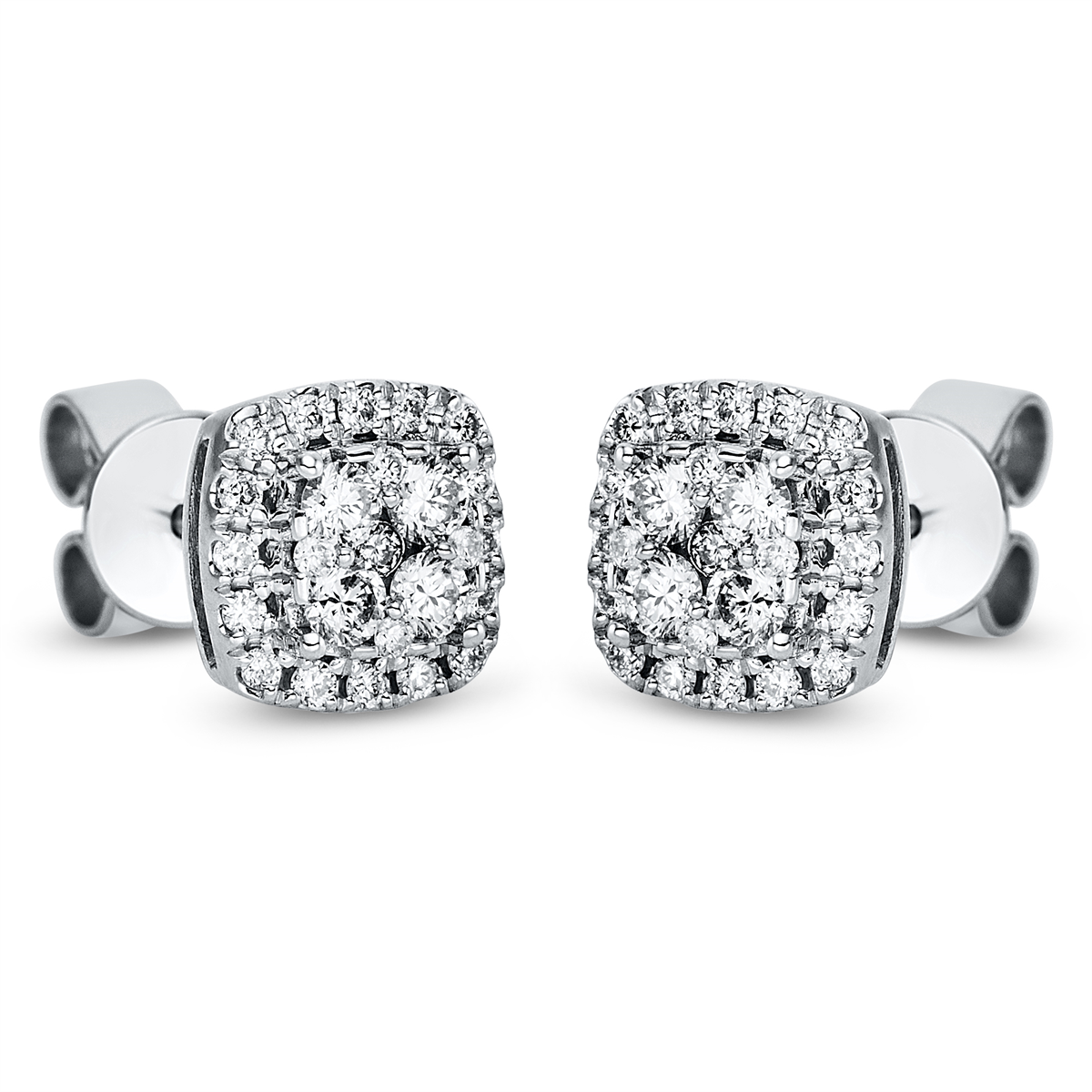 diamond full cut illusion classic studs in white gold