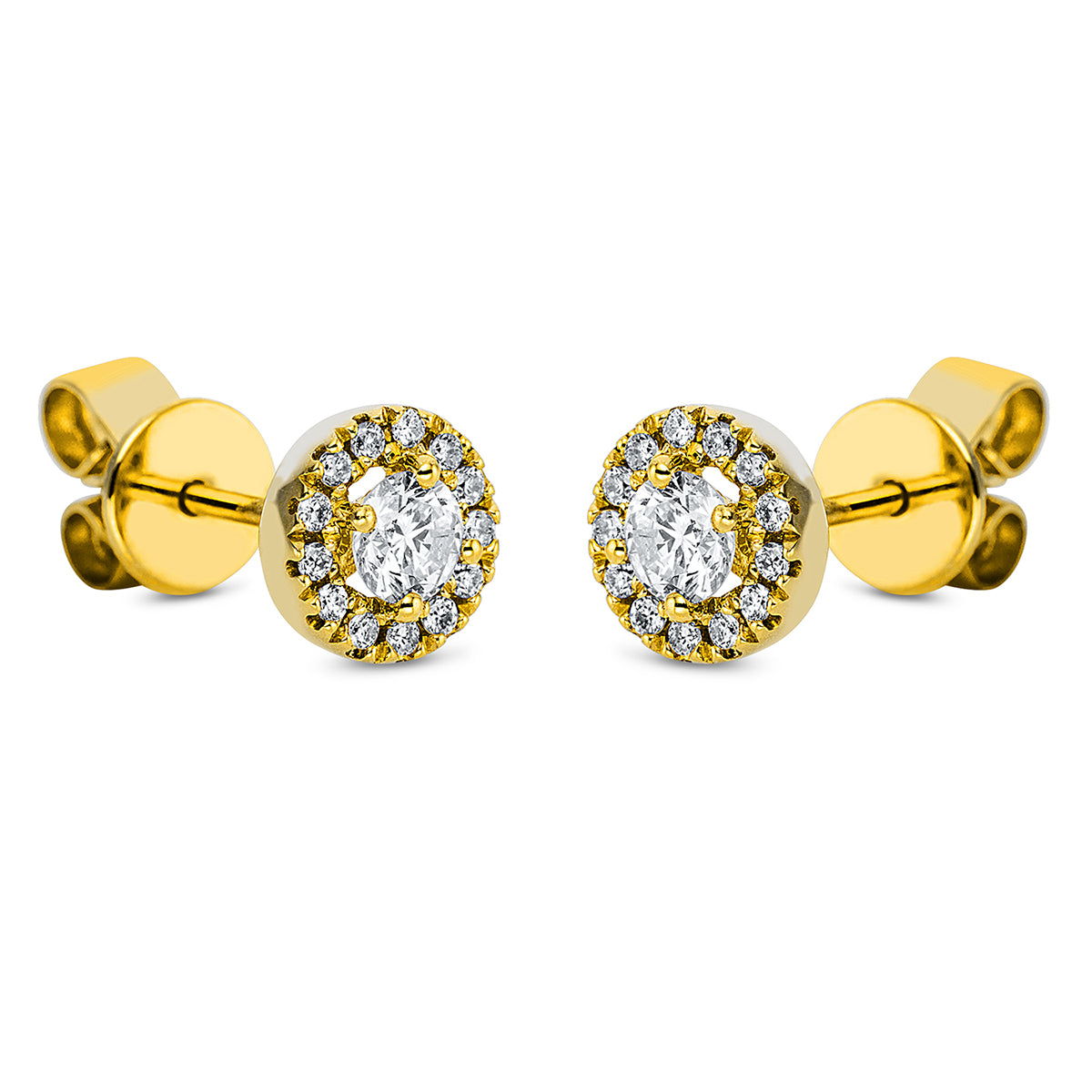 solitaire met accentstenen studs - 2M641