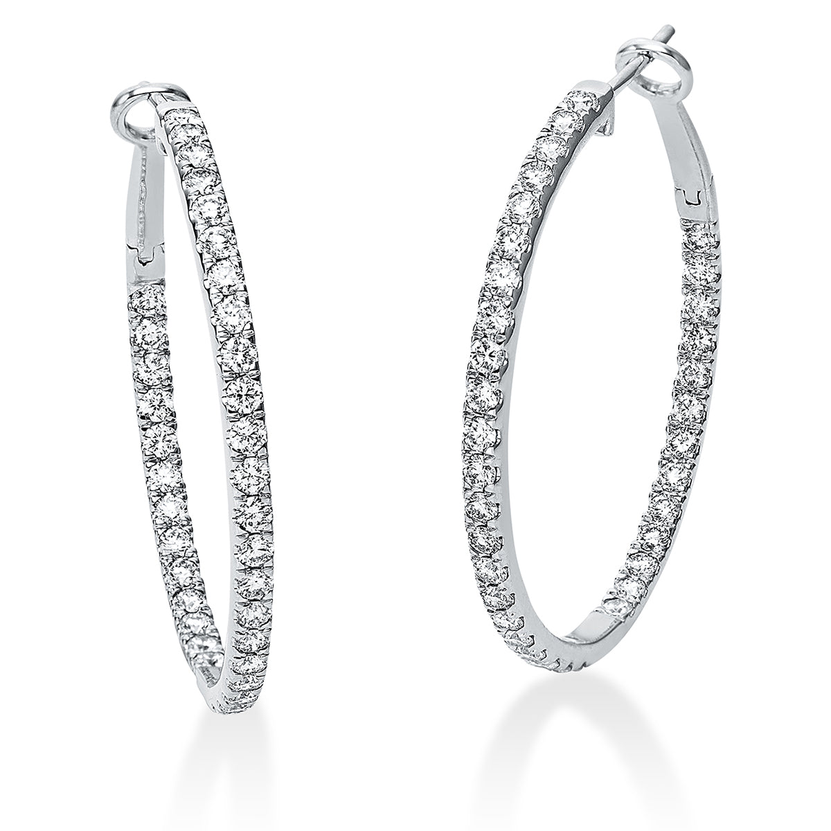diamond full cut exclusive hoops & huggies in white gold