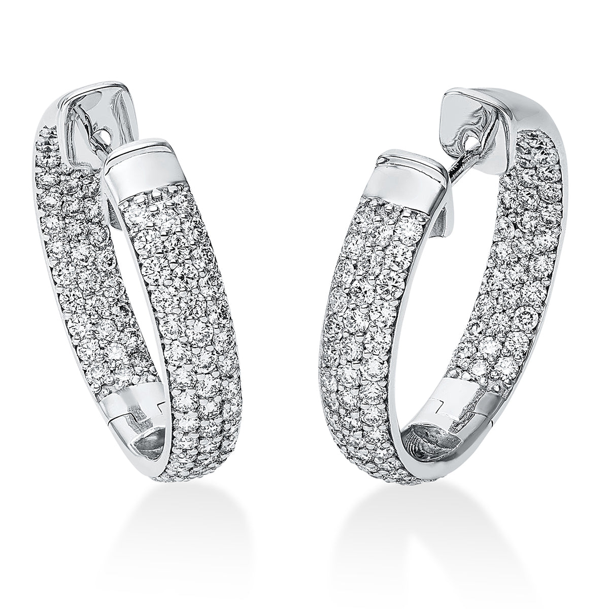 diamond full cut pavé hoops & huggies in white gold