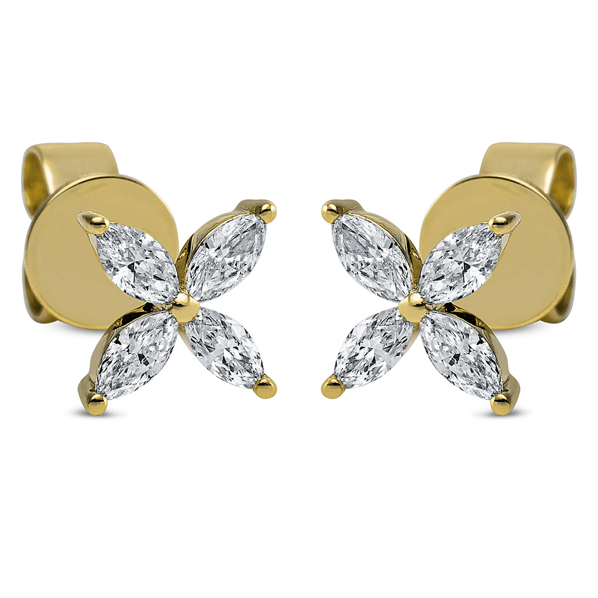 marquise modern woman studs in yellow gold