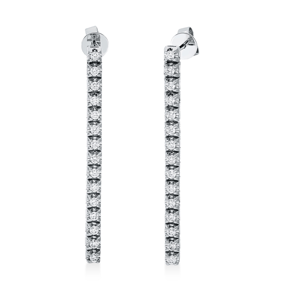 diamond full cut modern woman earrings in white gold