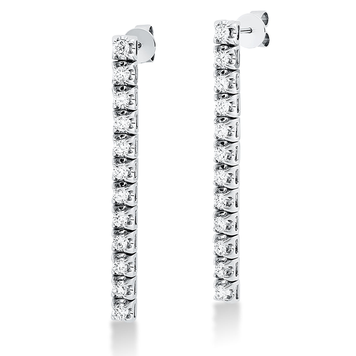 diamond full cut modern woman earrings in white gold
