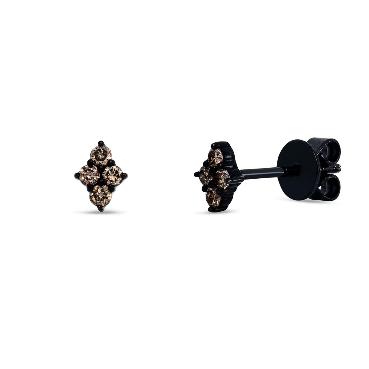 diamond full cut fancy colored diamond studs in white gold
