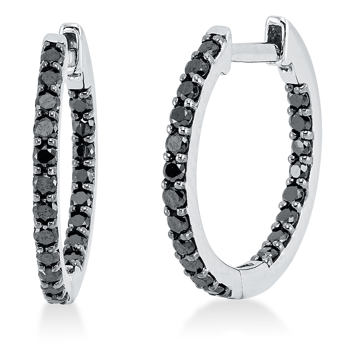 diamond full cut modern woman hoops & huggies in white gold
