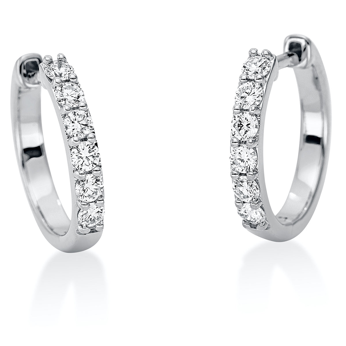 diamond full cut modern woman hoops & huggies in white gold