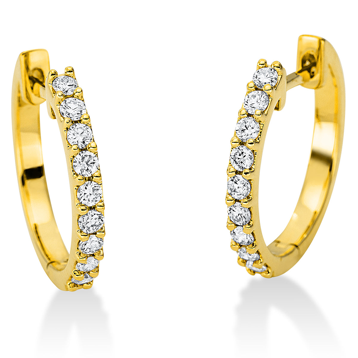 diamond full cut modern woman hoops & huggies in yellow gold