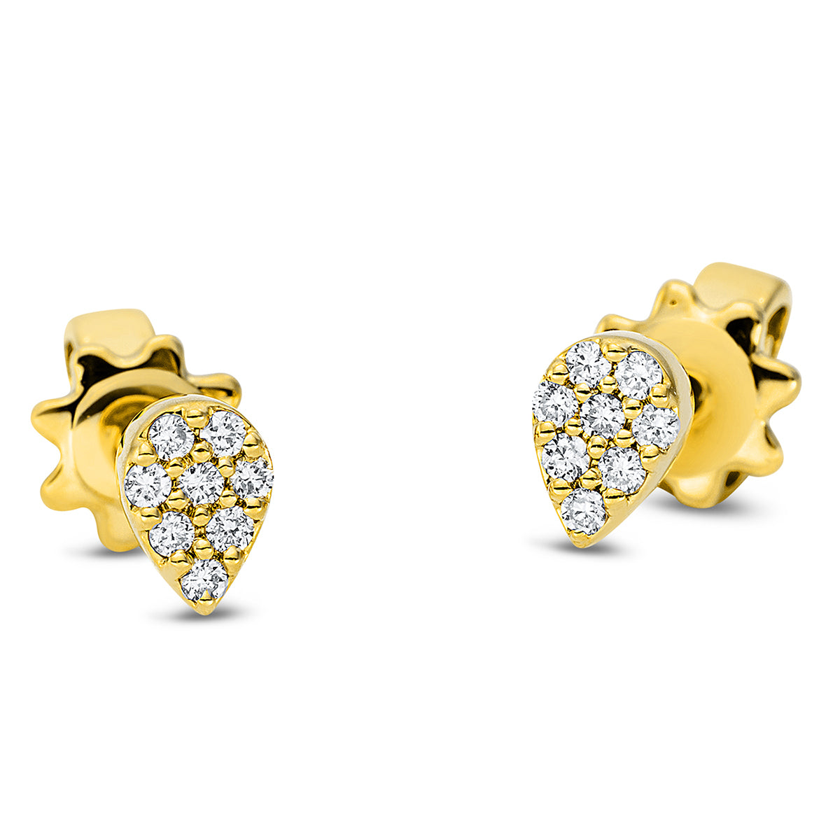 diamond full cut illusion classic studs in yellow gold