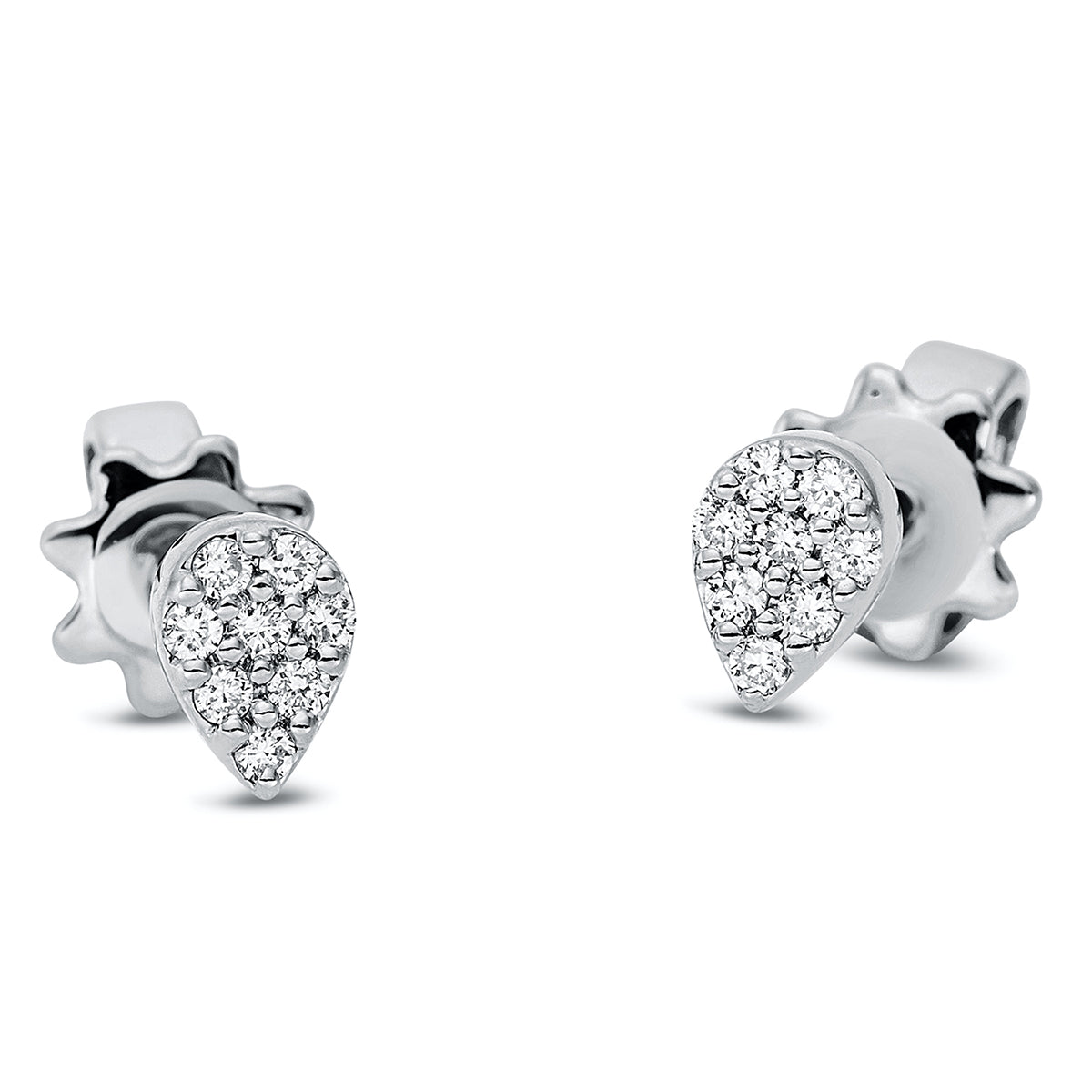 diamond full cut illusion classic studs in white gold