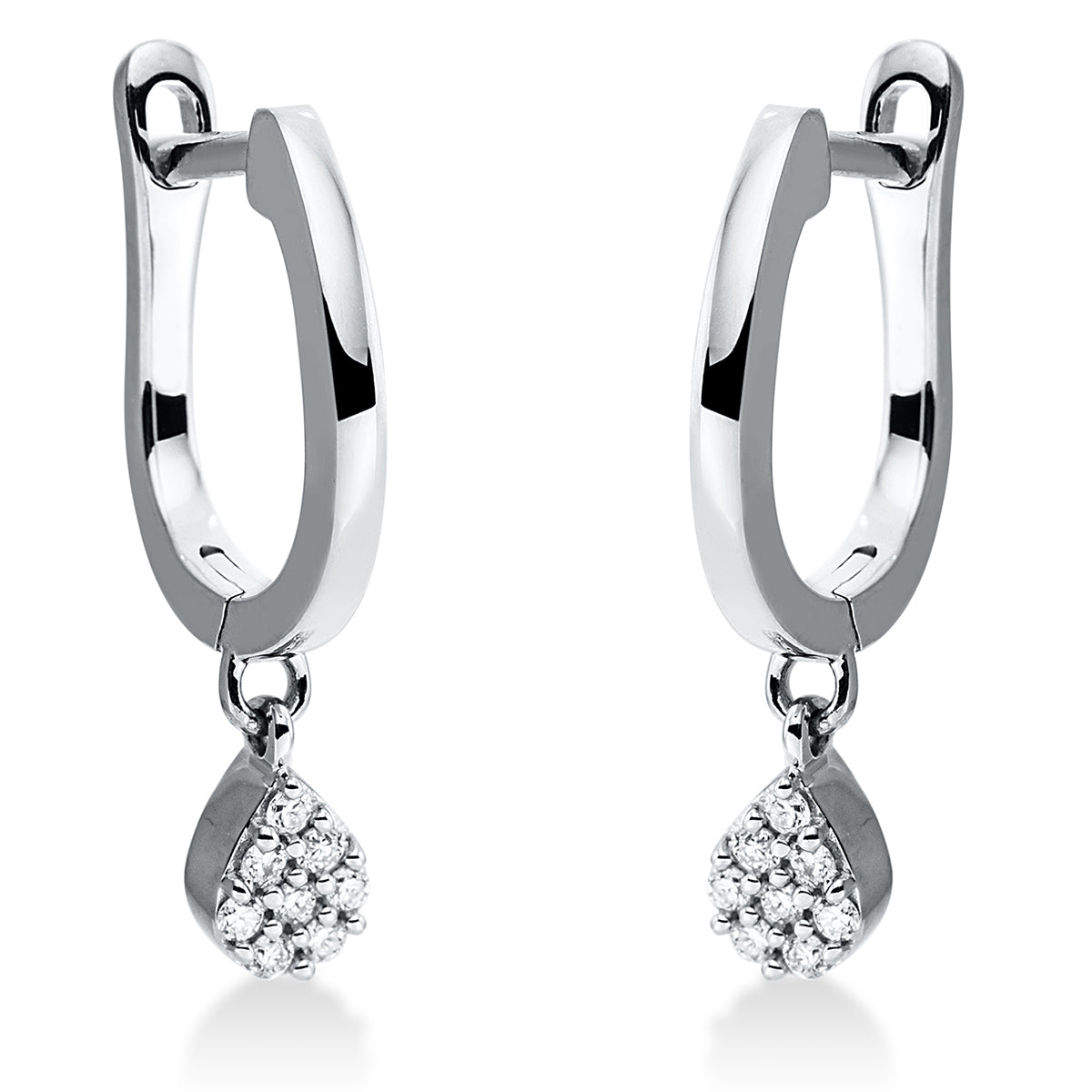 diamond full cut modern woman earrings in white gold