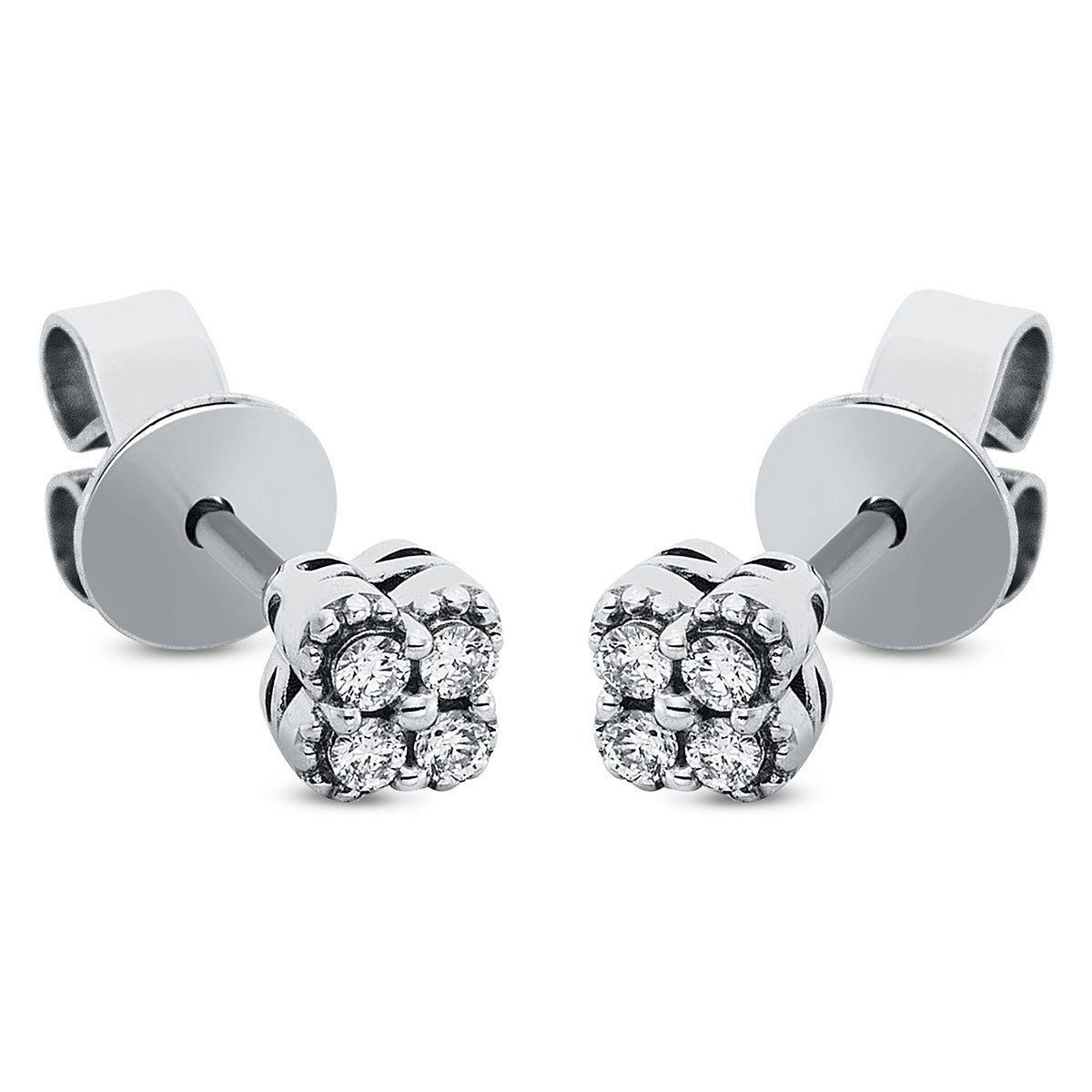 diamond full cut illusion classic studs in white gold