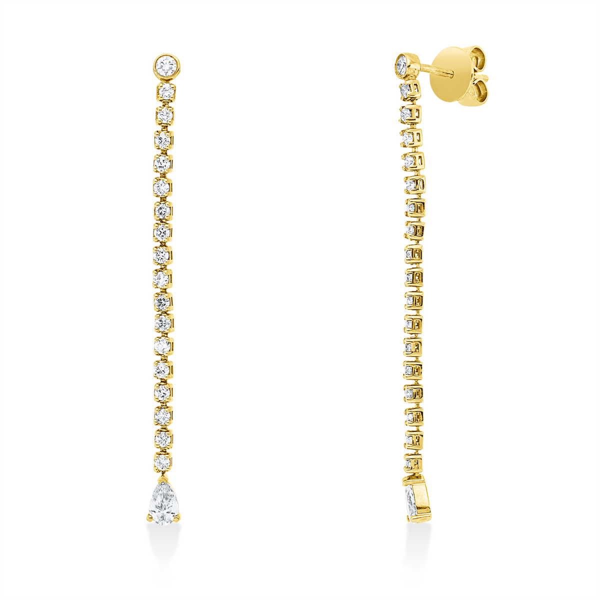 diamond full cut modern woman earrings in yellow gold