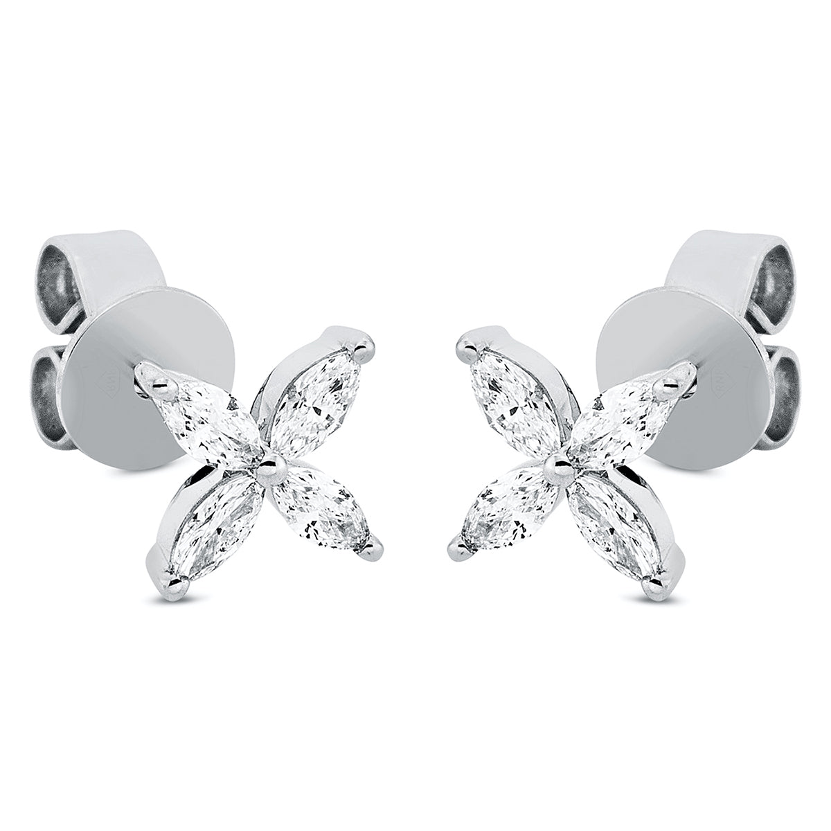 marquise modern woman studs in white gold
