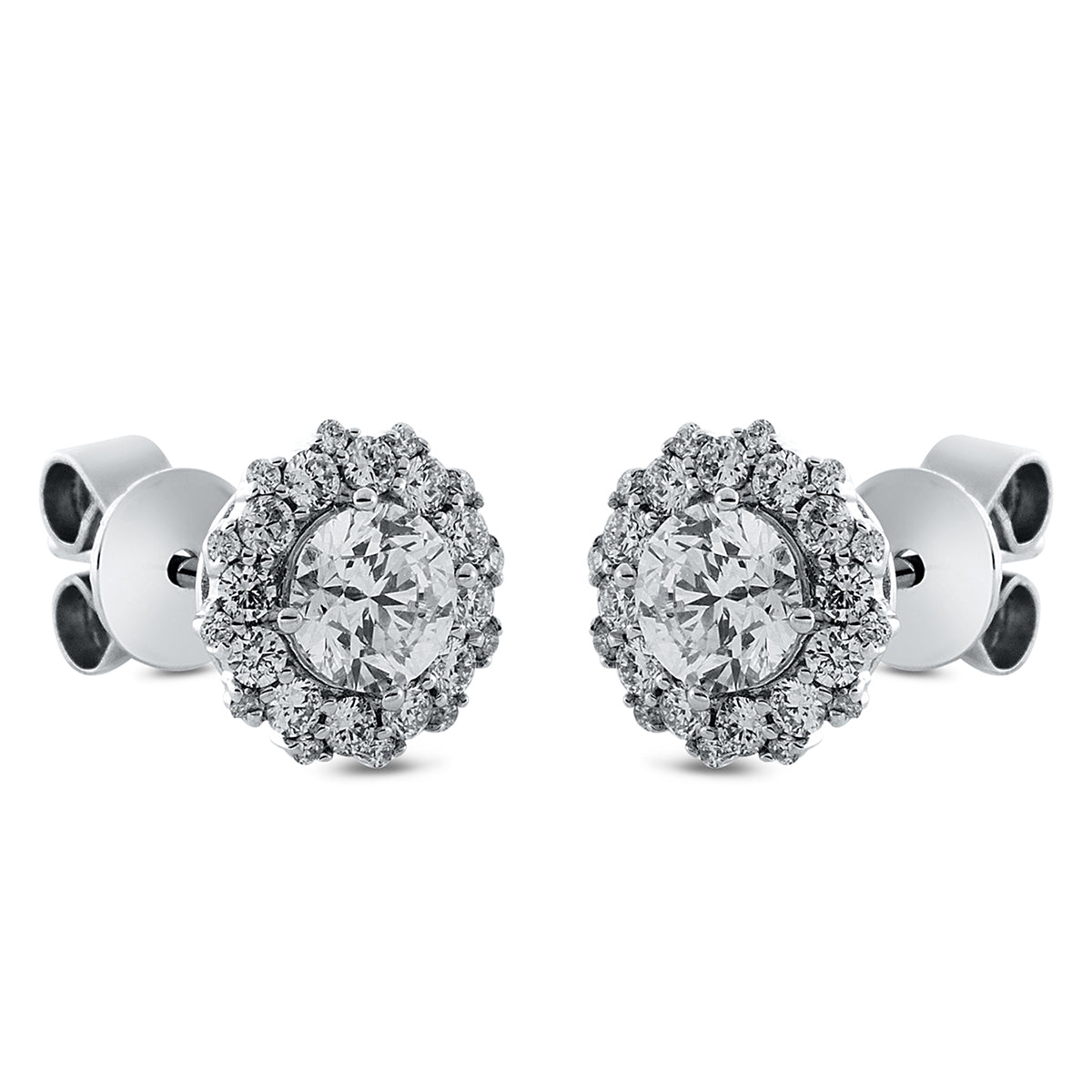 solitaire met accentstenen studs - 2P775
