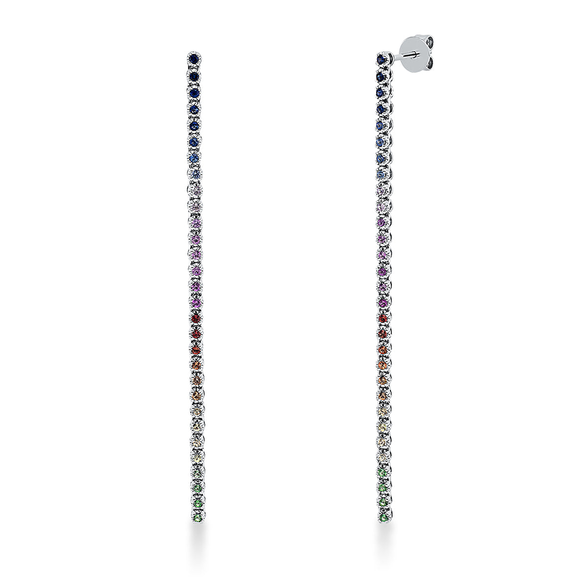 colored stone classic earrings - 2Q056